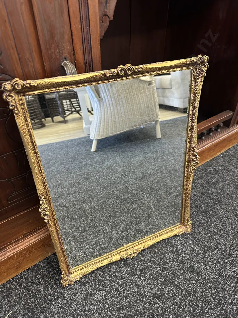 Small Vintage Ornate Rectangular Mirror H50,W40cm. Image 1++