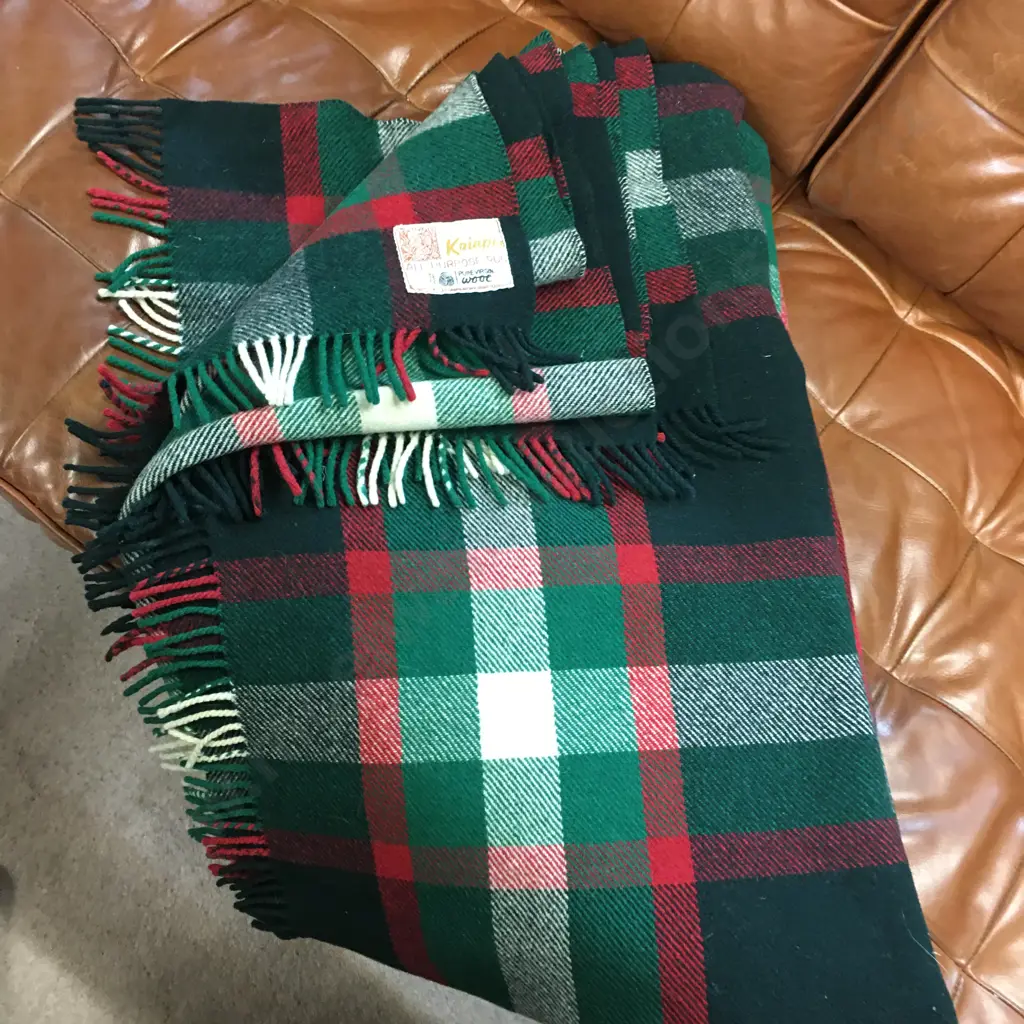 Kaiapoi All Purpose Woollen Travel Rug Red / Green Tones Image 1++