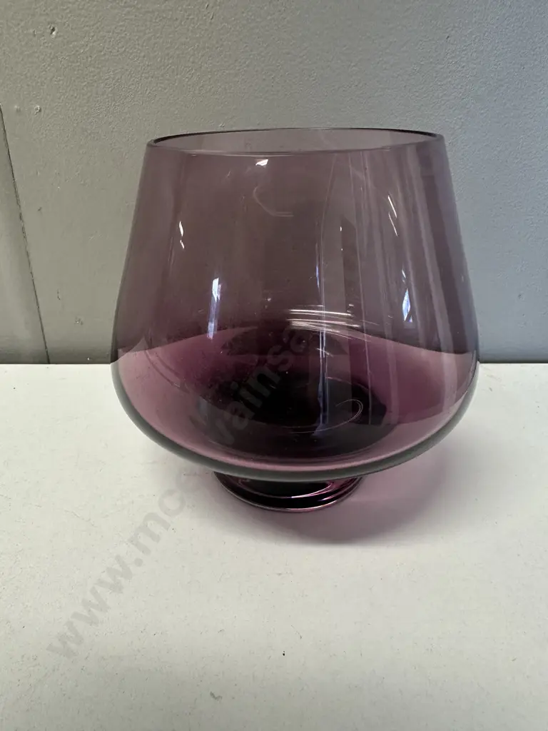 Vintage Caithness? Amethyst Clear Footed Bowl. H13.5cm Image 1++