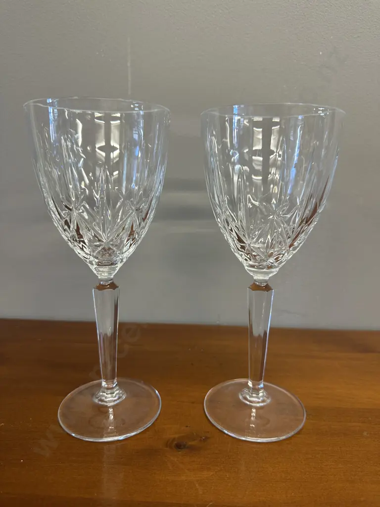 Marquis by Waterford Crystal Sparkle Pattern Goblets - Pair of Image 1++
