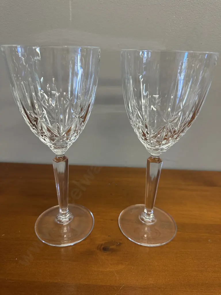 Marquis by Waterford Crystal Sparkle Pattern Goblets - Pair of Image 1++