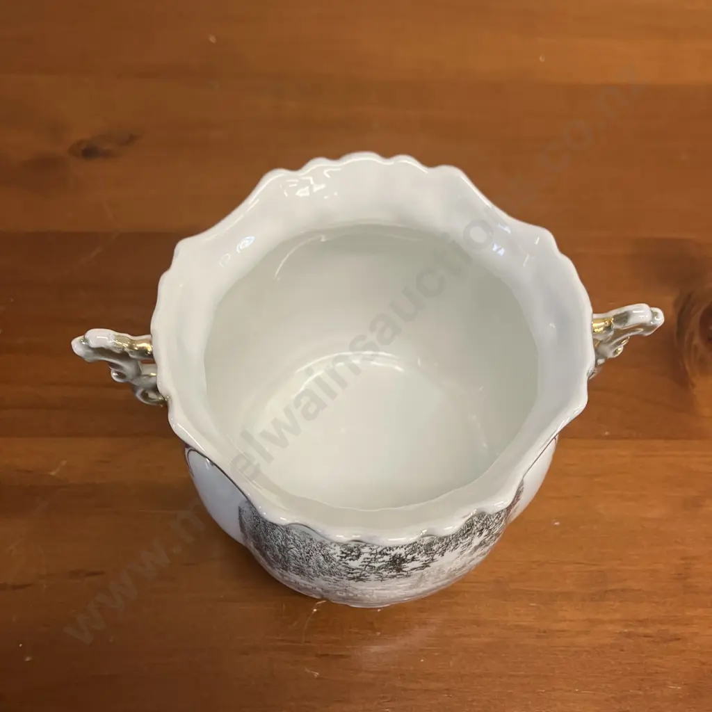 Rare Antique Cadman Bath House Te Aroha New Zealand Souvenir Urn. 10 x 15cm Image 1++