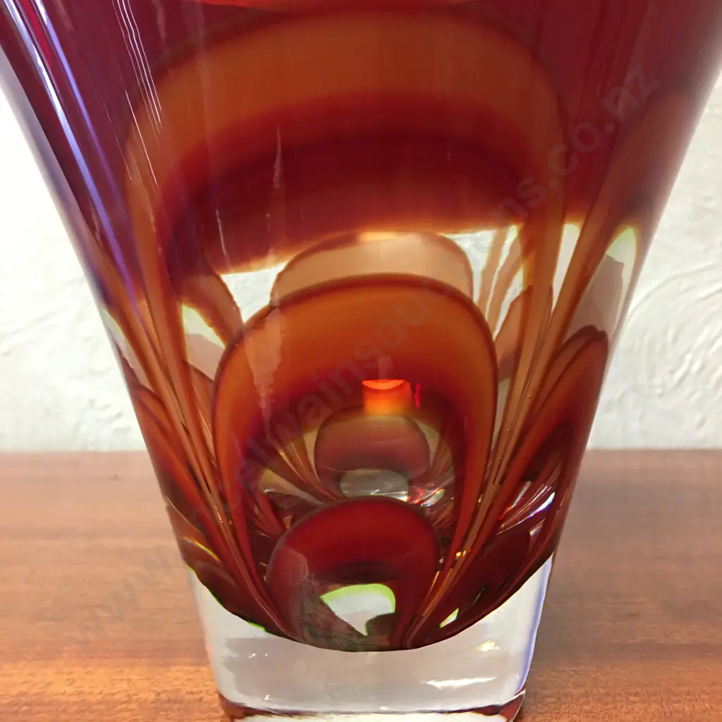 Evolution (Red Amber) by Waterford Crystal 7" Round Flared Bowl Image 1++