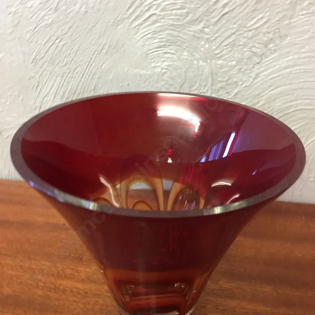 Evolution (Red Amber) by Waterford Crystal 7" Round Flared Bowl Image 1++