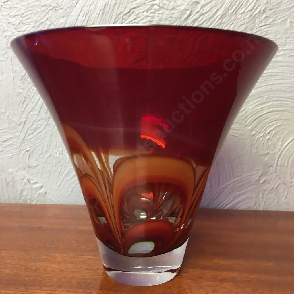 Evolution (Red Amber) by Waterford Crystal 7" Round Flared Bowl Image 1++