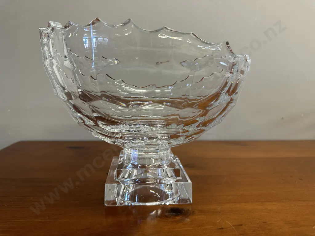 Shangri La By Rogaska 28cm Round Crystal Bowl With Stand Image 1++