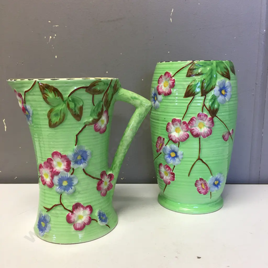 Vintage Maling Jug #6241 H19cm & Maling Vase H21cm (As Found) Image 1++