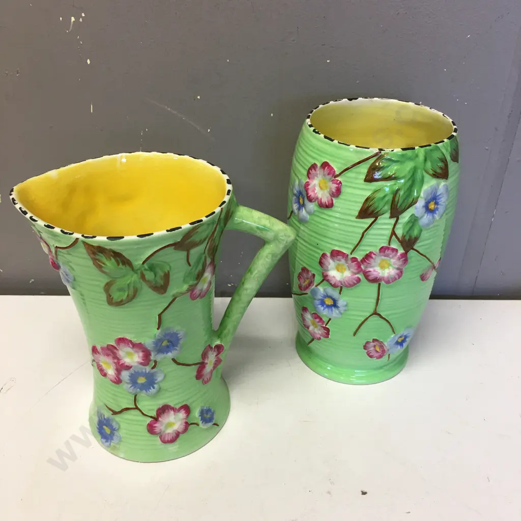 Vintage Maling Jug #6241 H19cm & Maling Vase H21cm (As Found) Image 1++
