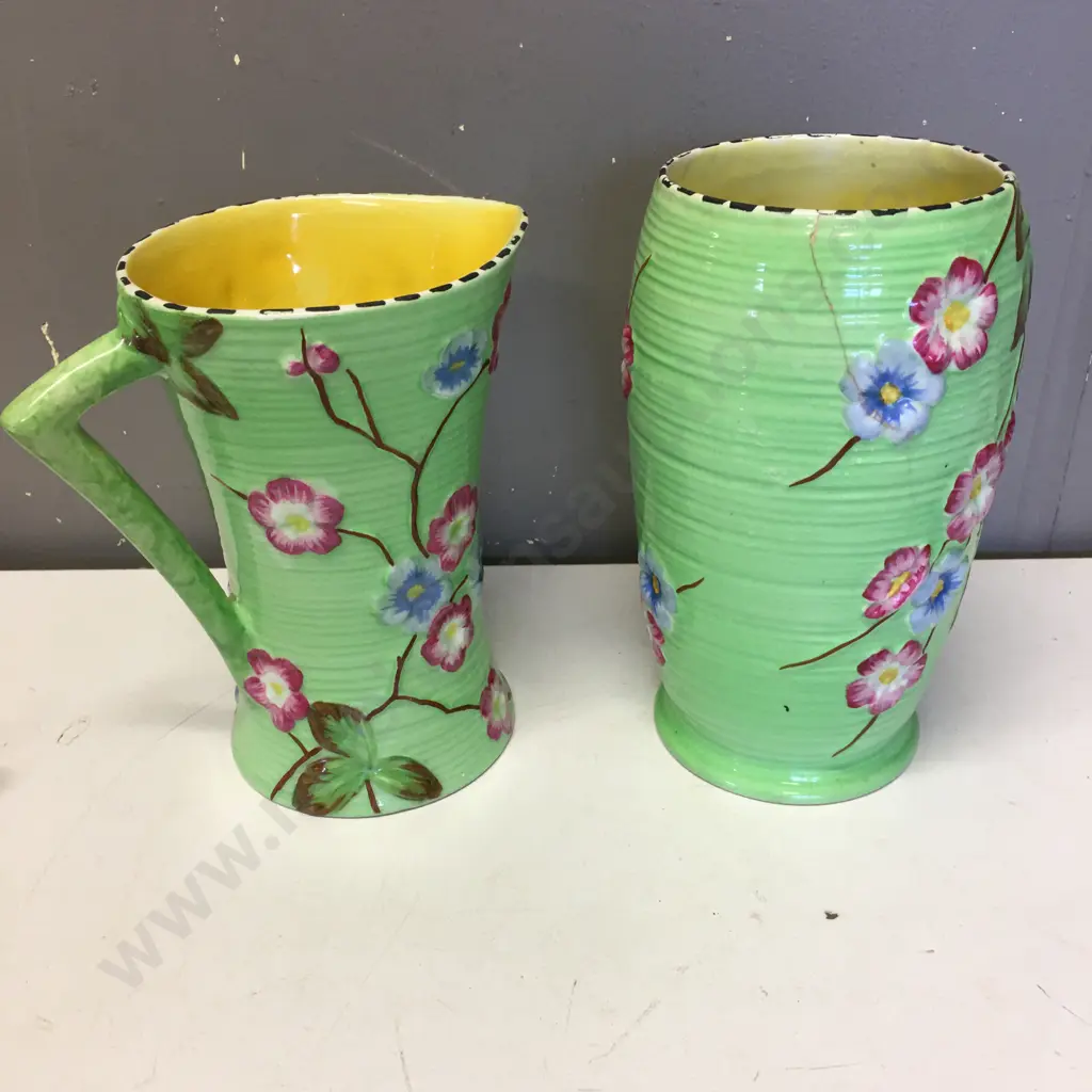 Vintage Maling Jug #6241 H19cm & Maling Vase H21cm (As Found) Image 1++