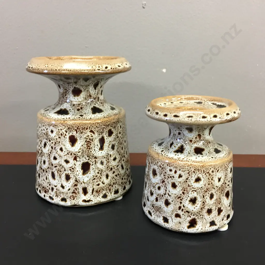Danish Home & Interior Pottery Candle Stick Holders H9.5cm, & H12cm. Image 1++