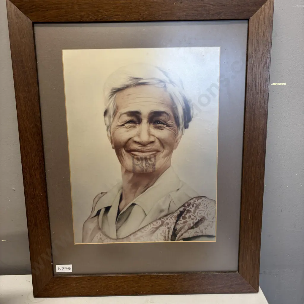 Framed Portrait of Raana TeWeehi 44 x 55cm Image 1++