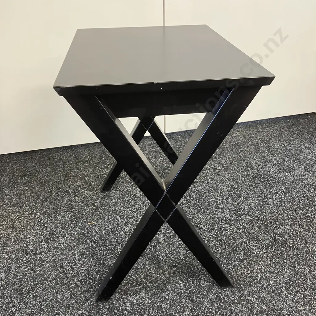 Black X Leg Side Table. H56 W51 D38cm Image 1++