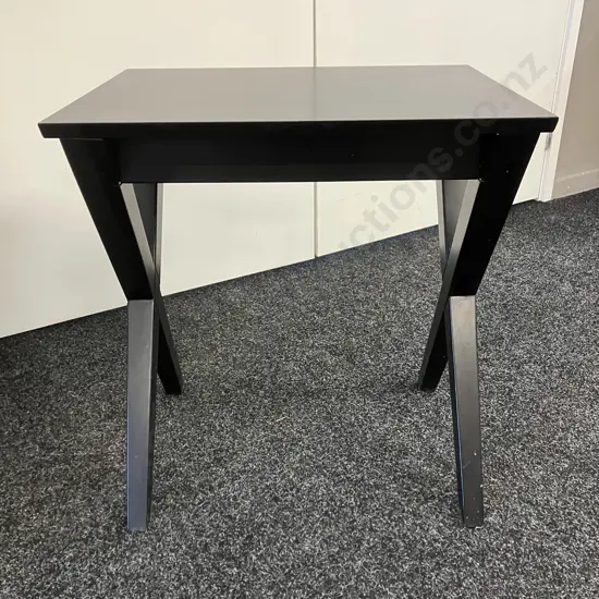Black X Leg Side Table. H56 W51 D38cm
