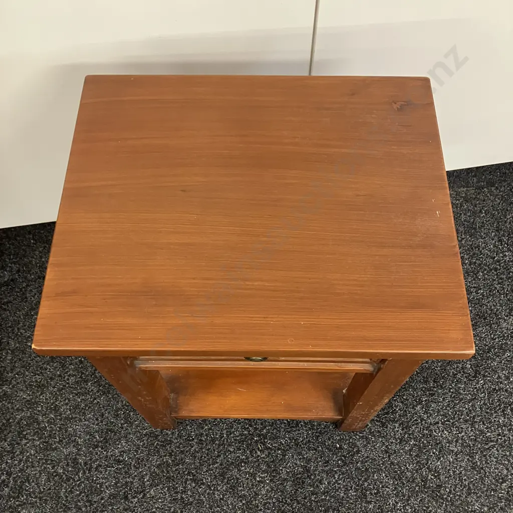 Wooden Single Drawer Bedside Cabinet. H63 W52 D42.5cm Image 1++