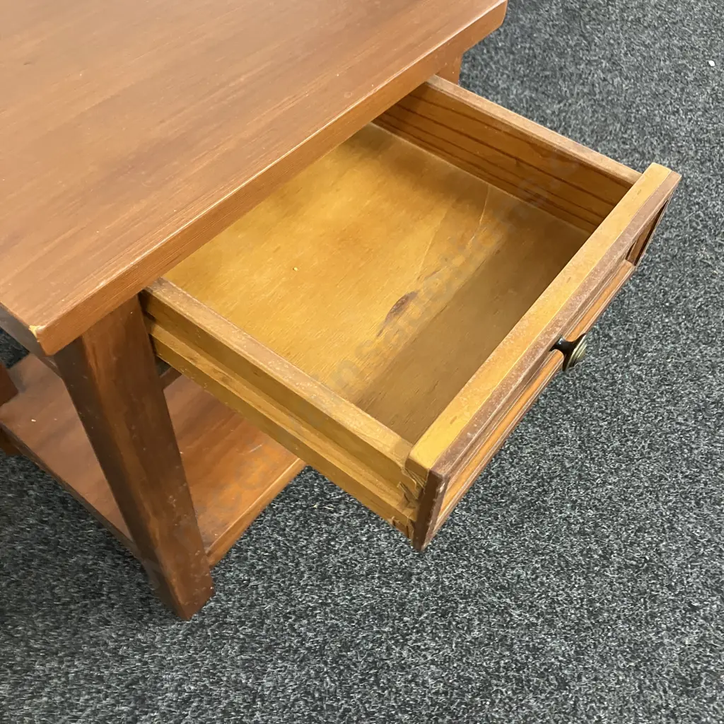 Wooden Single Drawer Bedside Cabinet. H63 W52 D42.5cm Image 1++