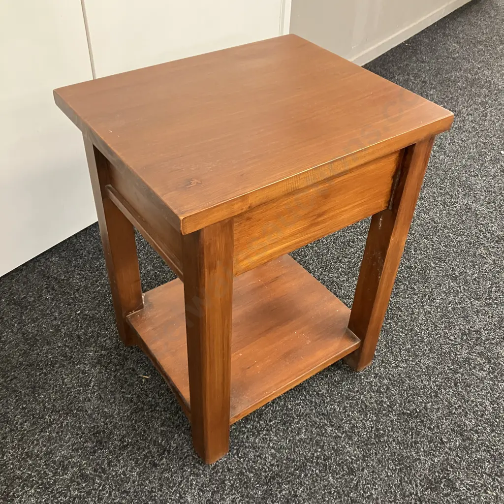 Wooden Single Drawer Bedside Cabinet. H63 W52 D42.5cm Image 1++