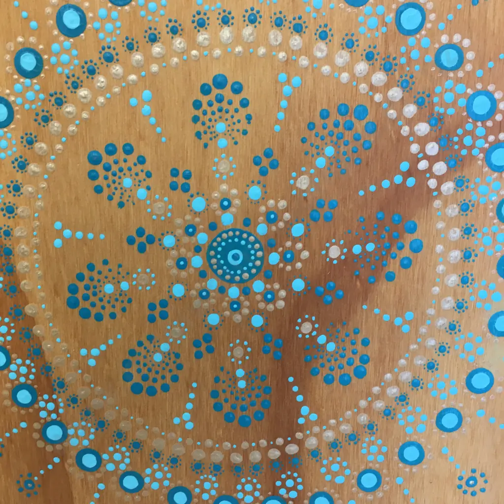 Turqouise Tones Circular Wall Art. 55cm Image 1++