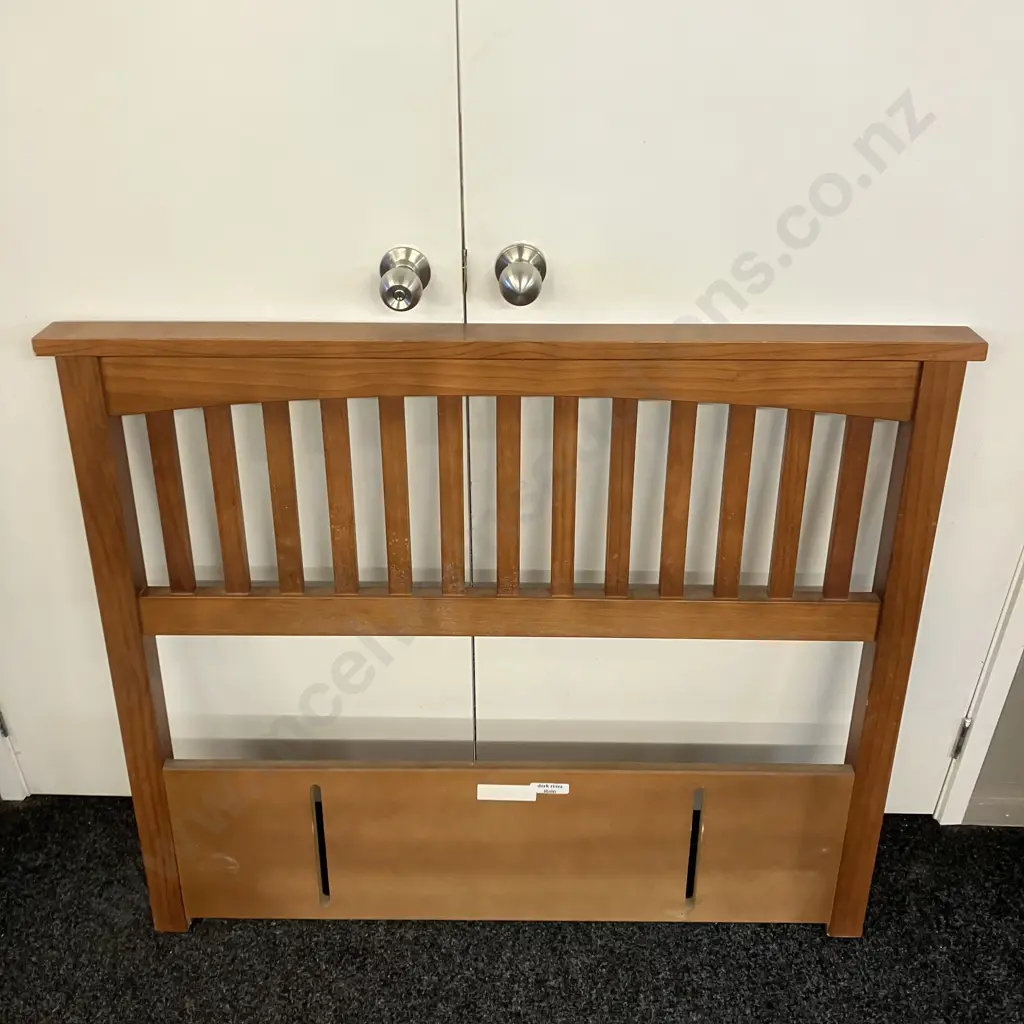 Wooden Slat Headboard - King Single Size 100 x 114, Dark Rimu Stain Image 1++