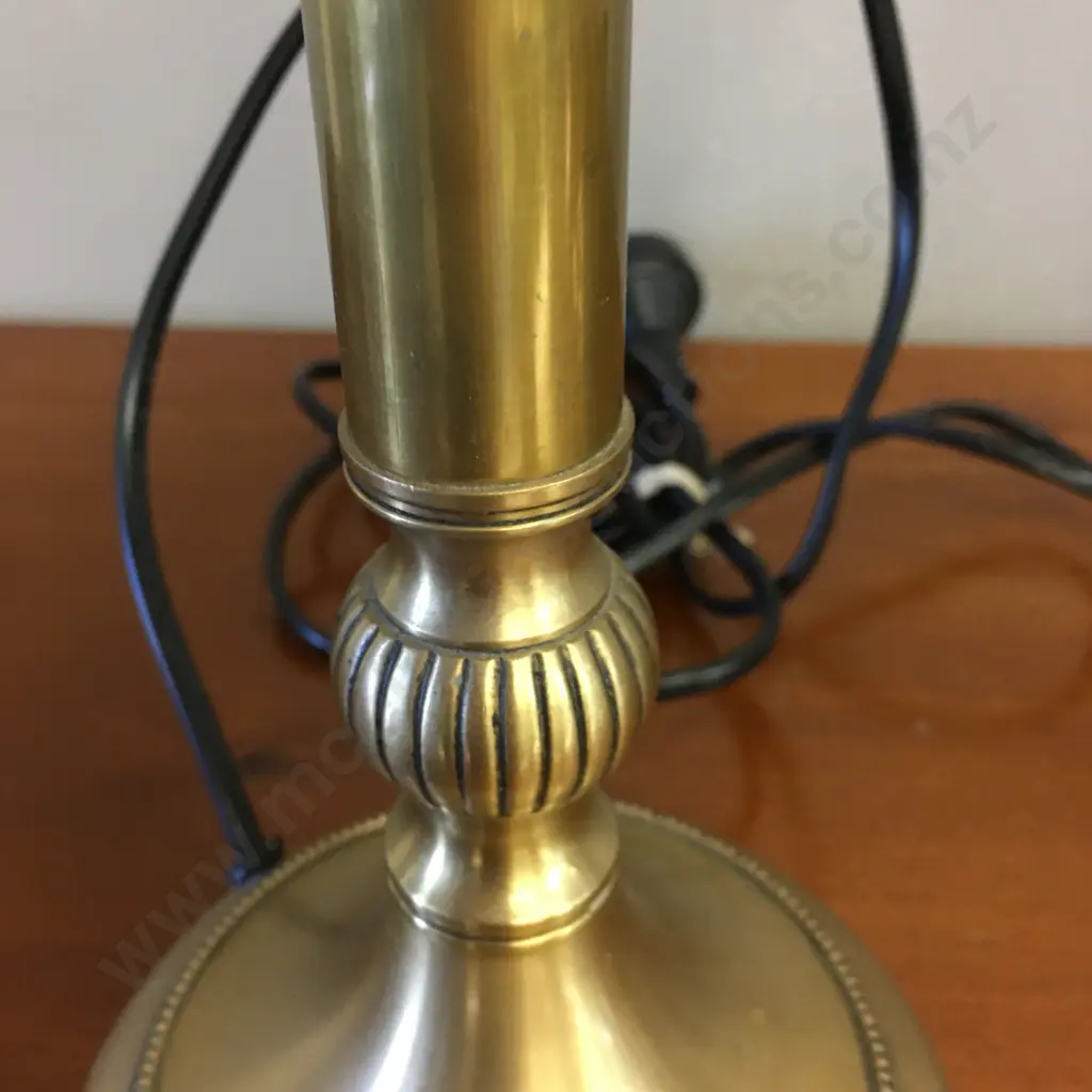 Pair of Laura Ashley Table Lamps, Brass Base With Cream Pleated Shades. H58cm Image 1++