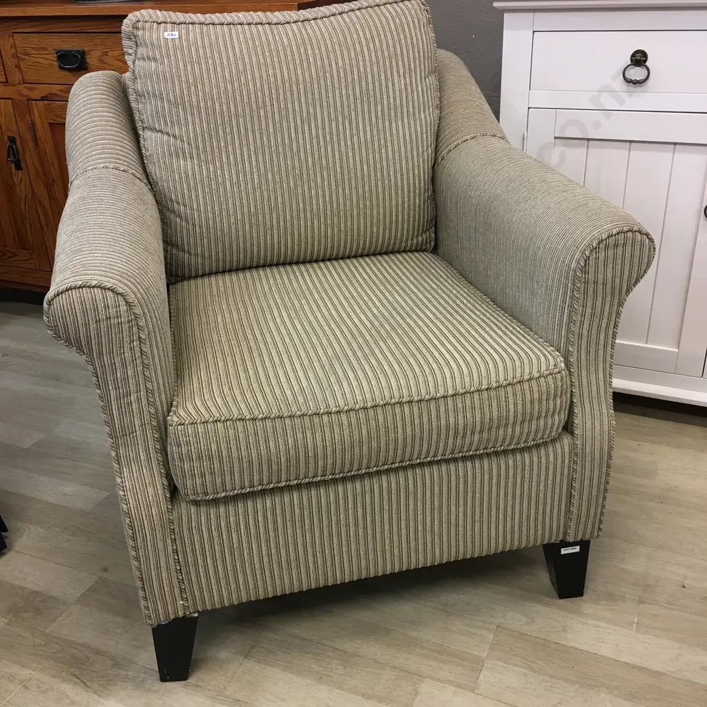 Cream Upholstered Armchair Image 1++