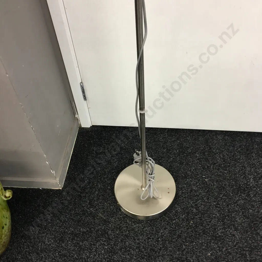 Modern Chrome Mother & Child  Floor Lamp With White Shades Image 1++