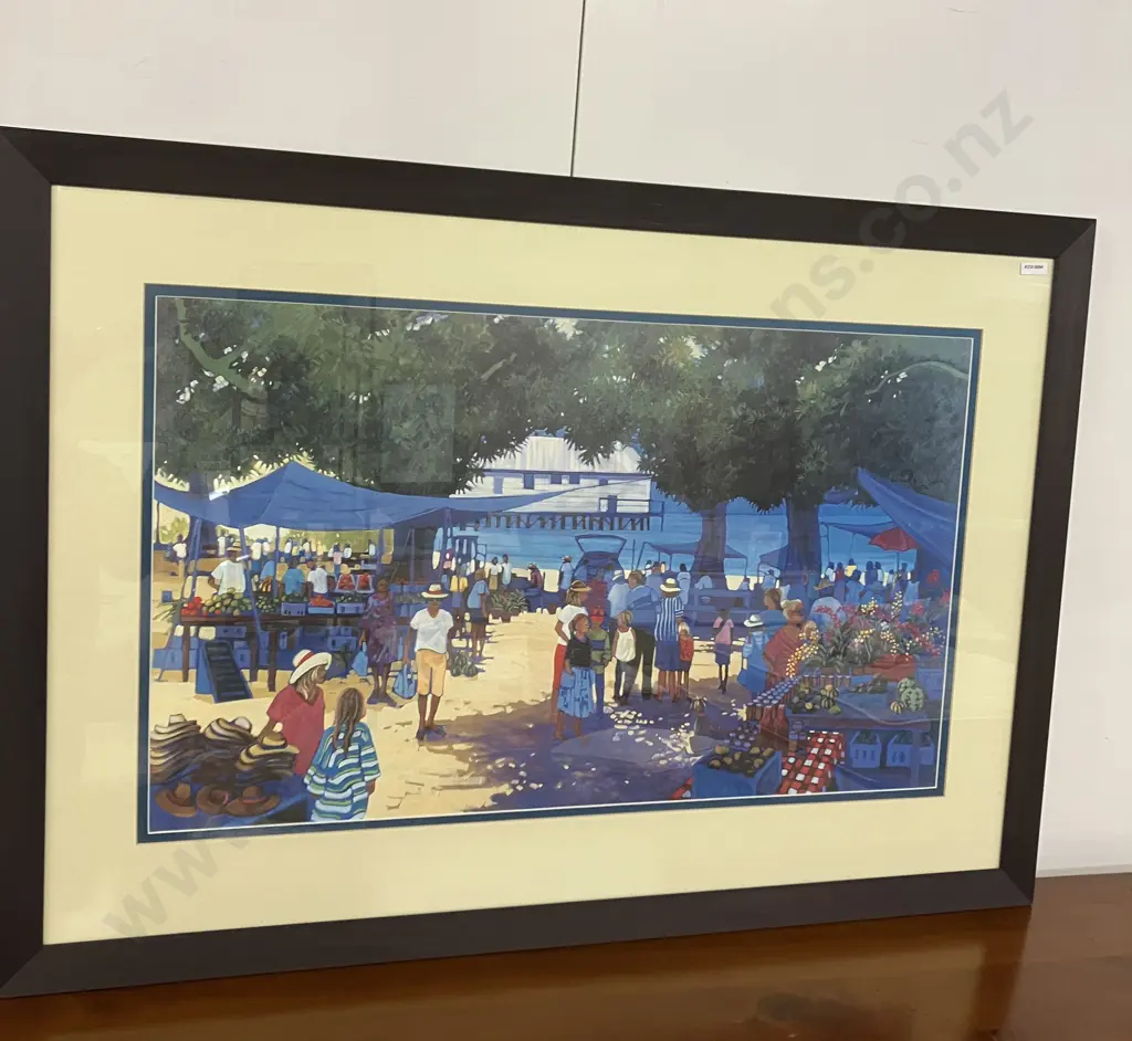 "Sunday Market" Tania Heben 92 Framed Glazed Art Print, 74 x 105cm Image 1++