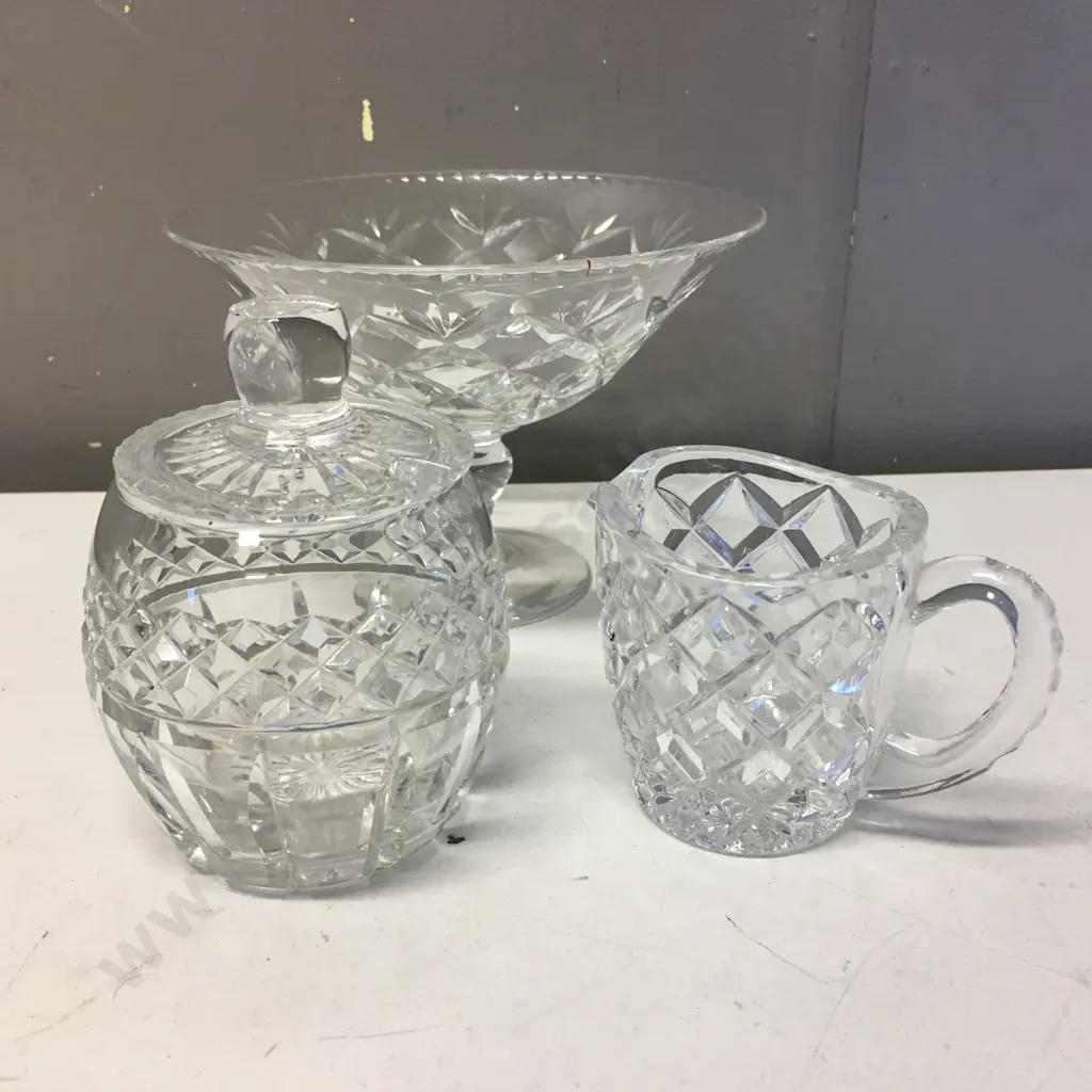 Crystal Items Including Tassa, Creamer & Sugar Bowl Image 1++