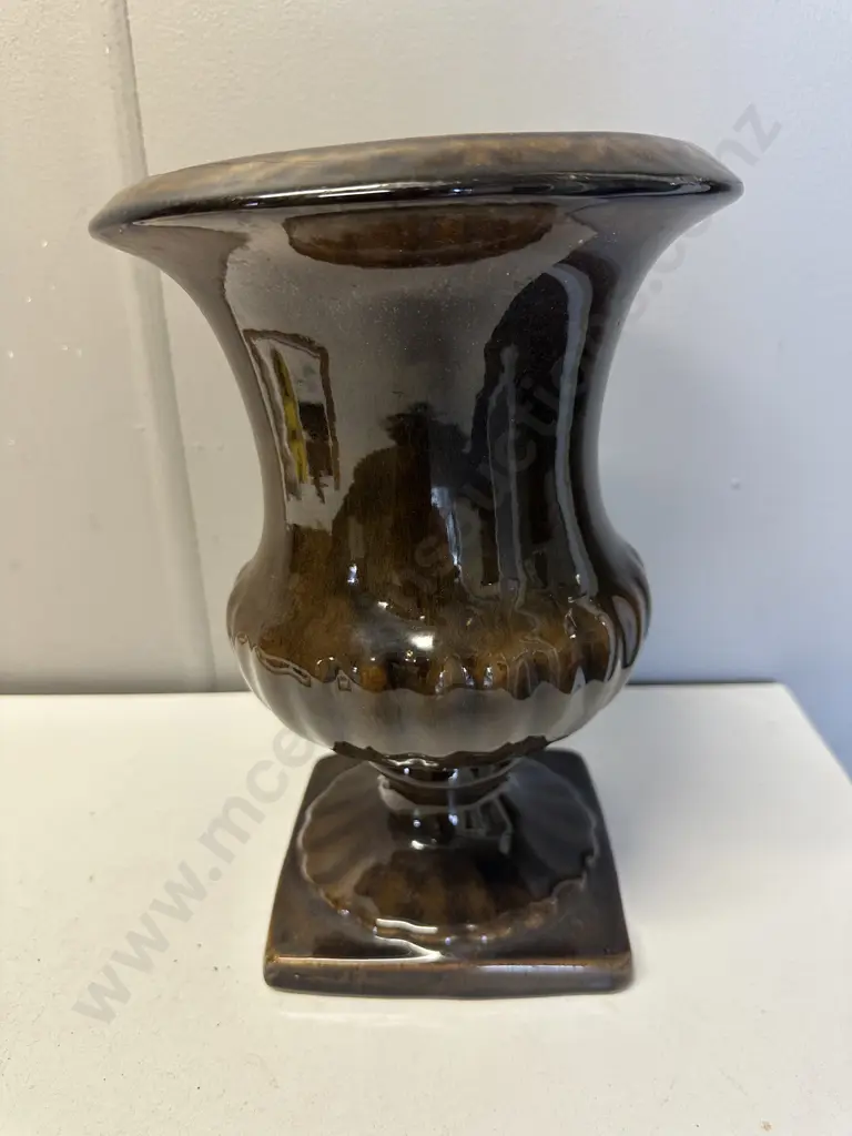 Vintage Brown Glazed Ceramic Urn H26cm. Image 1++