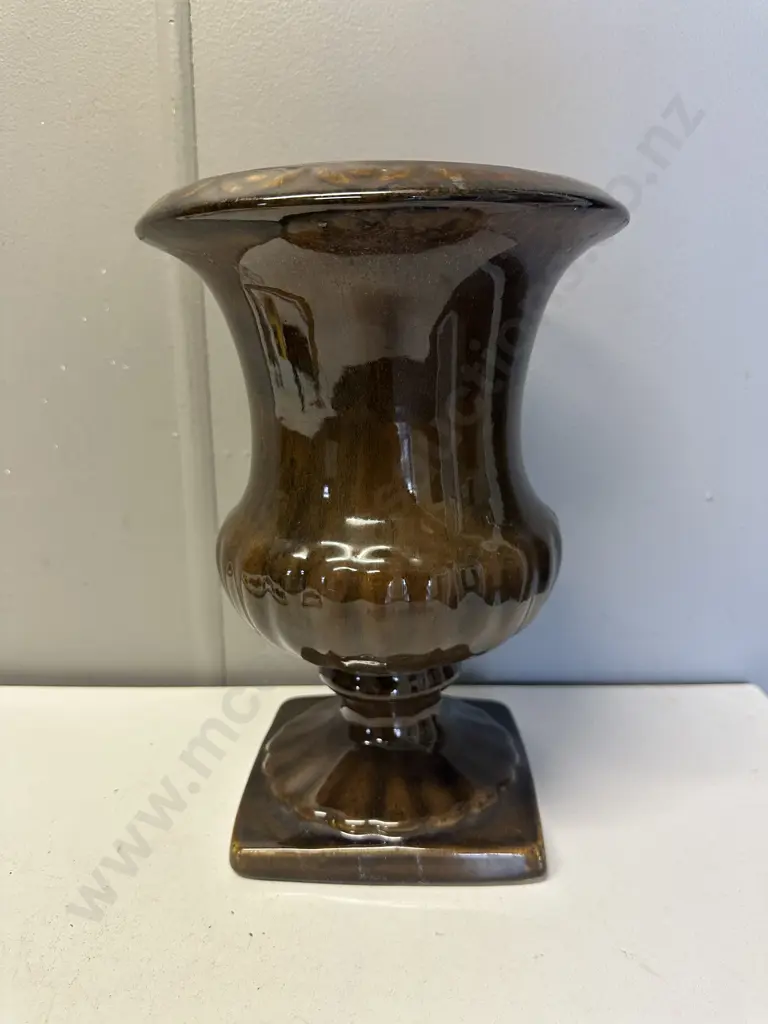 Vintage Brown Glazed Ceramic Urn H26cm. Image 1++