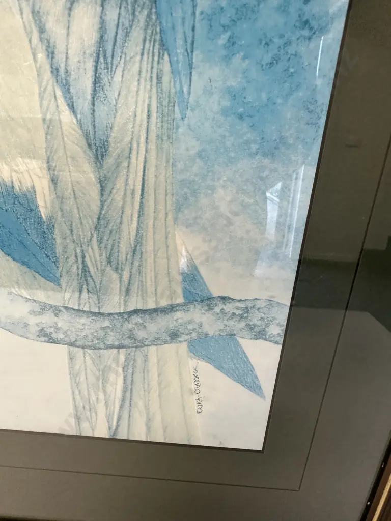 Framed Print Signed Erika Craddock 'Parrots' H78,W60cm. Image 1++