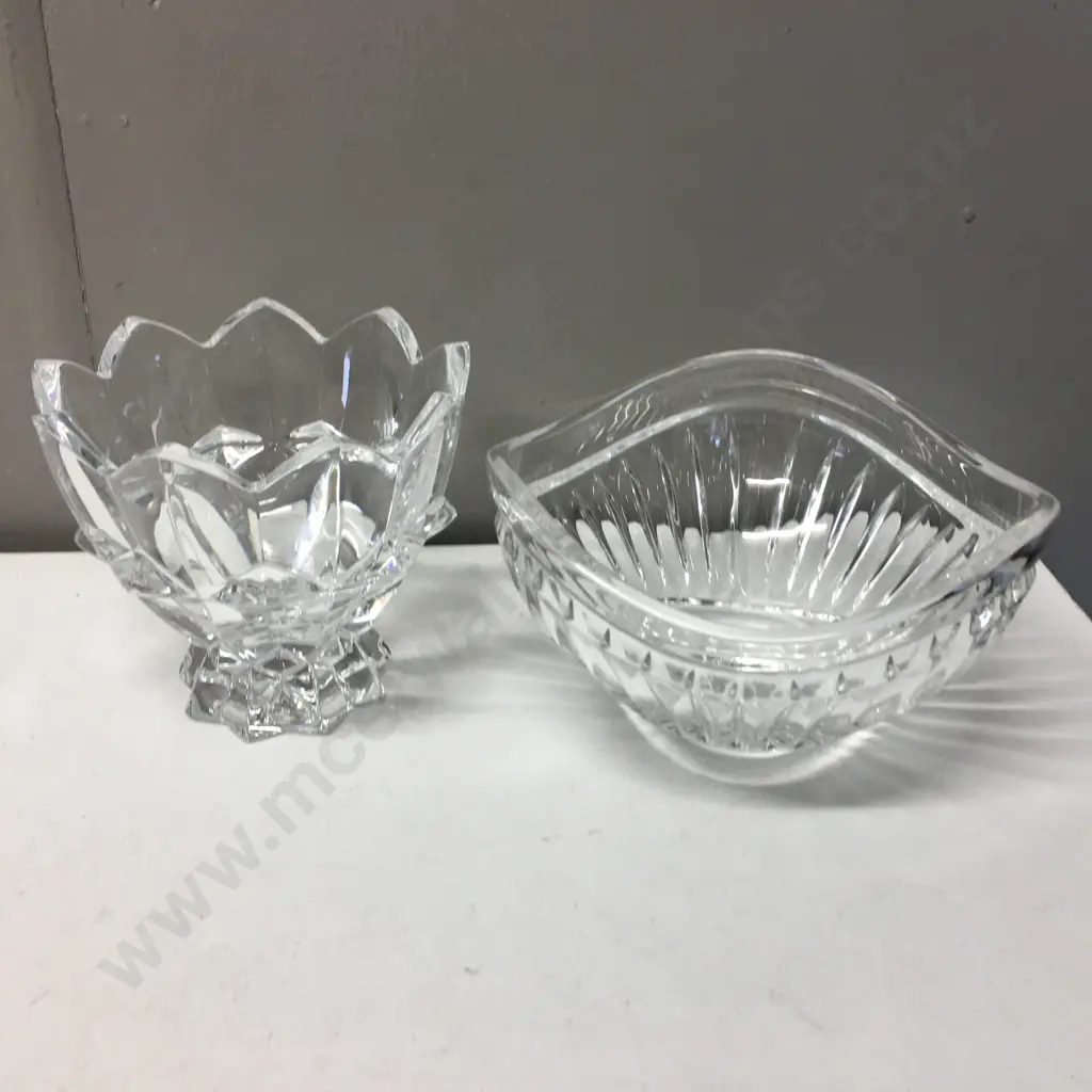 Vintage Clear Cut Glass Candy / Nut Dish & Rogaska 10cm Flower Bowl Image 1++