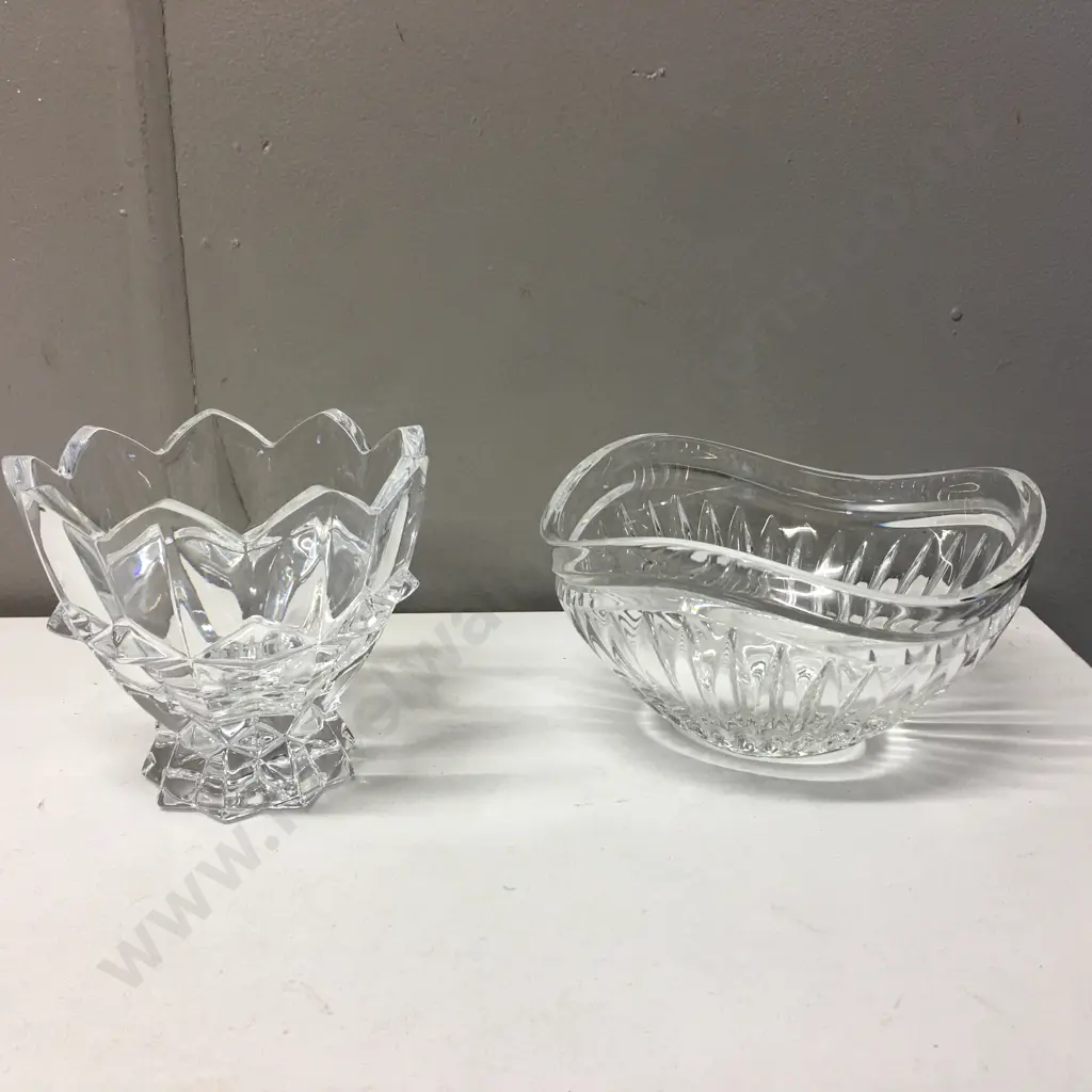 Vintage Clear Cut Glass Candy / Nut Dish & Rogaska 10cm Flower Bowl Image 1++