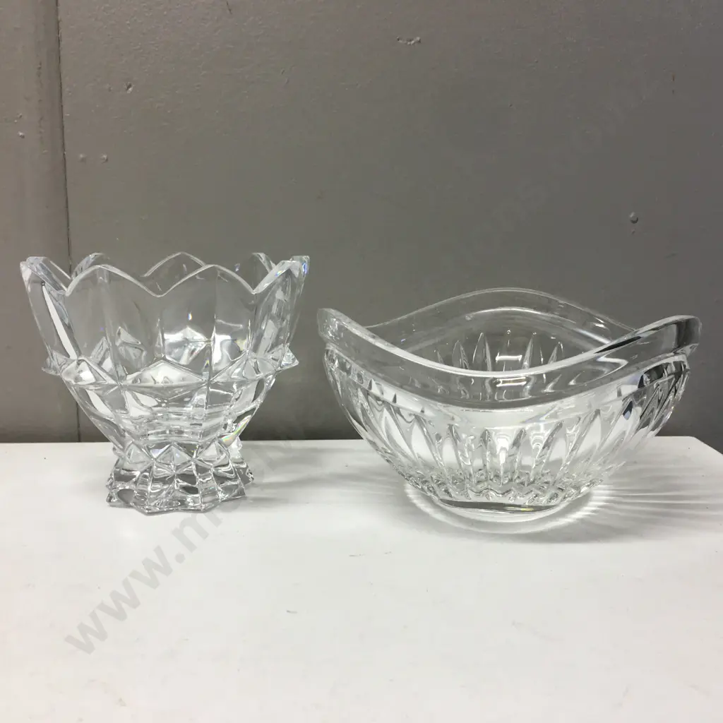 Vintage Clear Cut Glass Candy / Nut Dish & Rogaska 10cm Flower Bowl Image 1++