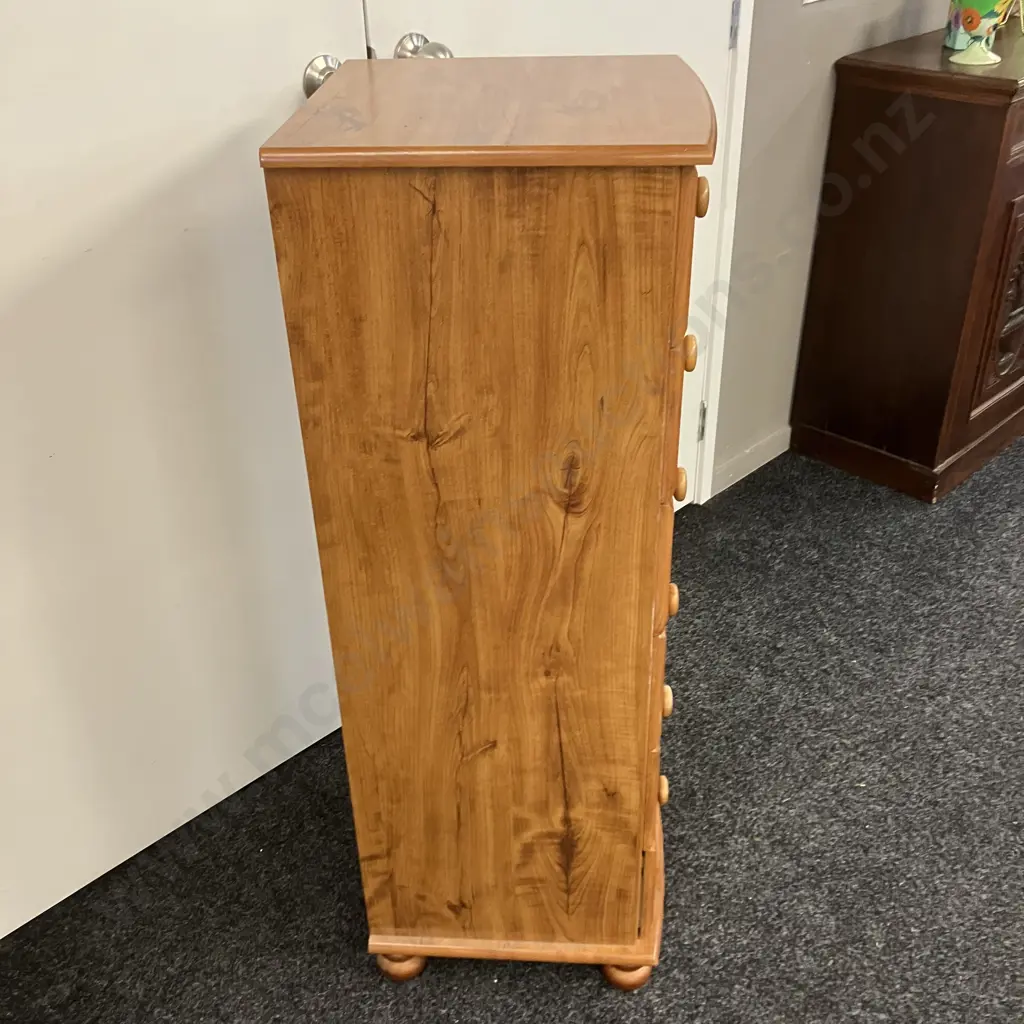 6 Drawer Lingerie Chest, Knob Handles, Cherry Wood Effect Finish. H110 D41 W40cm Image 1++