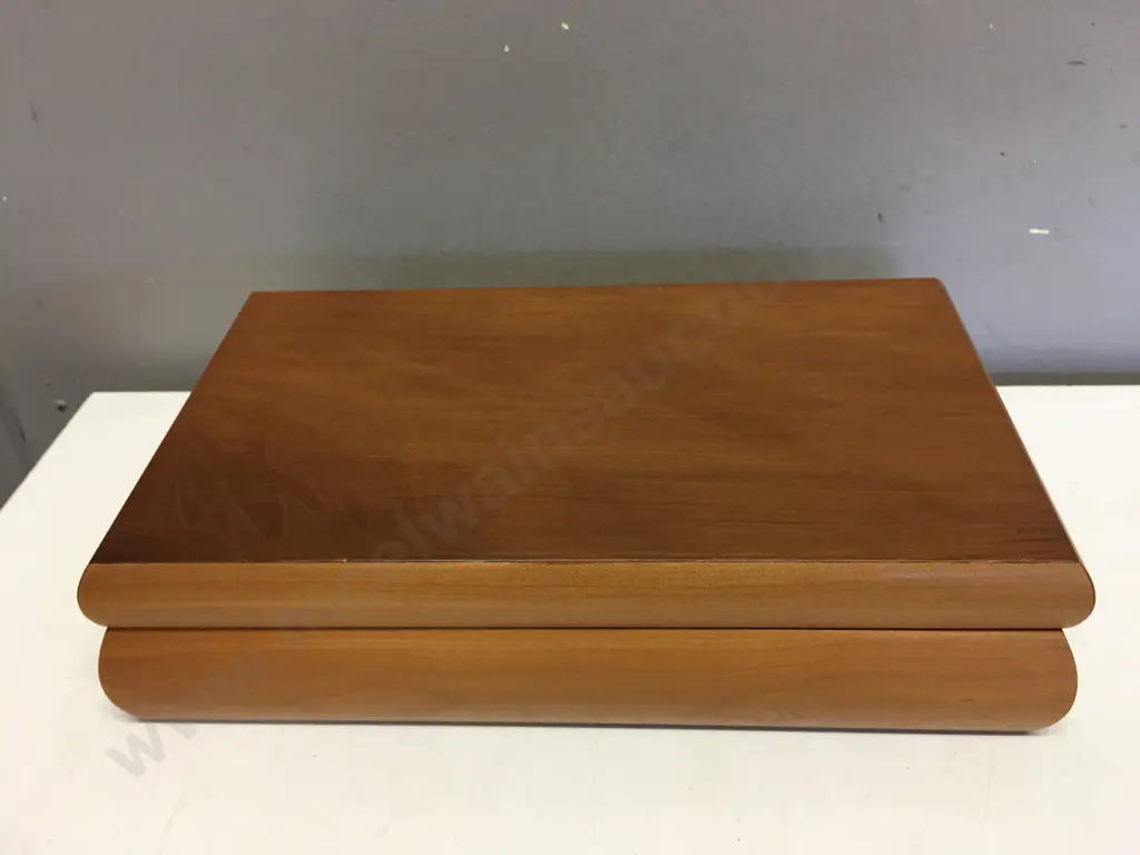 New Zealand Hand Made Kauri Jewellery Box With Certificate Of Authenticity H80,W32,D18cm. Image 1++