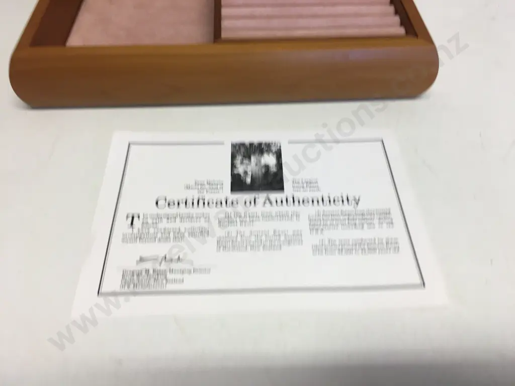 New Zealand Hand Made Kauri Jewellery Box With Certificate Of Authenticity H80,W32,D18cm. Image 1++