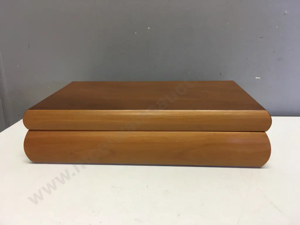New Zealand Hand Made Kauri Jewellery Box With Certificate Of Authenticity H80,W32,D18cm. Image 1++
