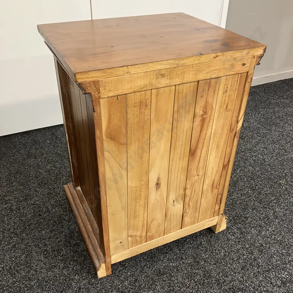Solid Wood 3 Drawer Bedside, Wrought Ring Handles. H72 W52 D44cm Image 1++