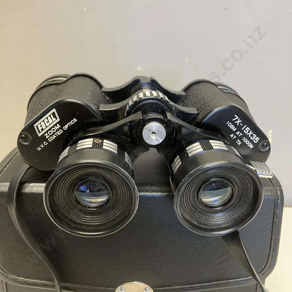 Focus Binoculars With Carry Case, 7x-15x35, 108m at 1000m at 7x, Zoom, U.V.C Coated Optics Image 1++