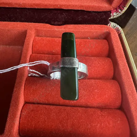 925 Ring With Greenstone Detail Sterling Silver