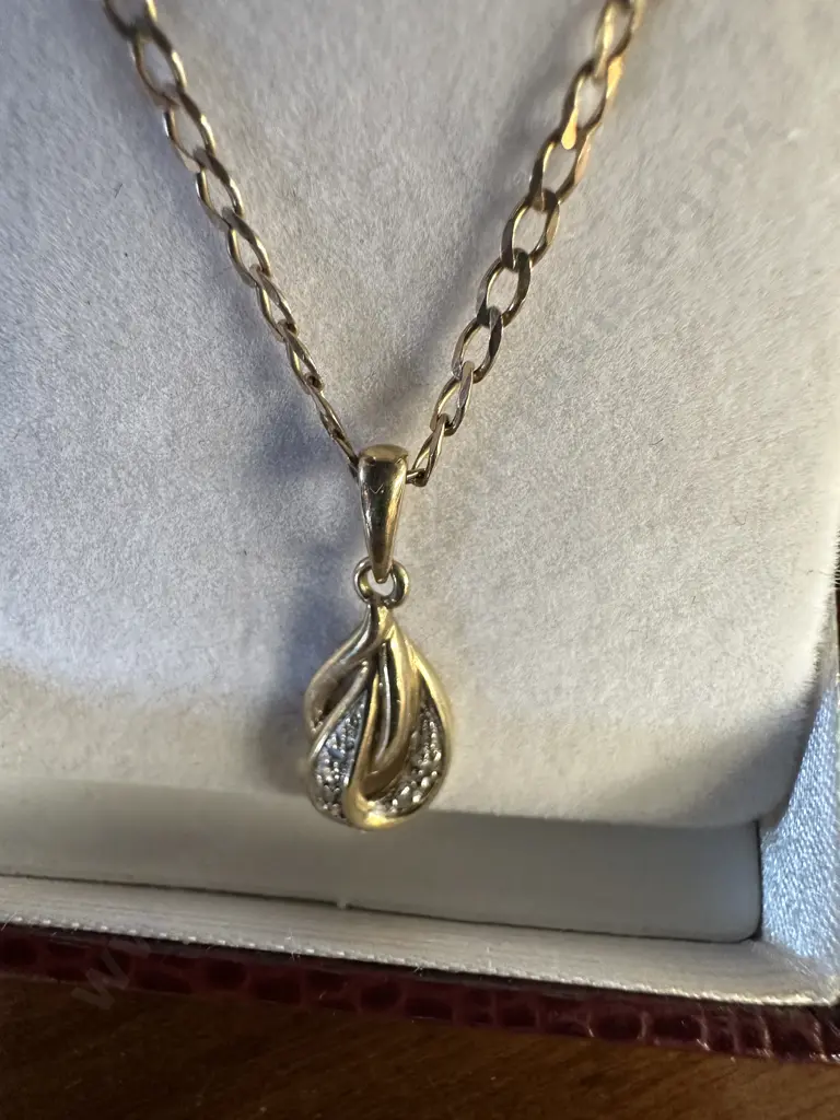 Pair of Gold Colour Pendant Necklaces Image 1++