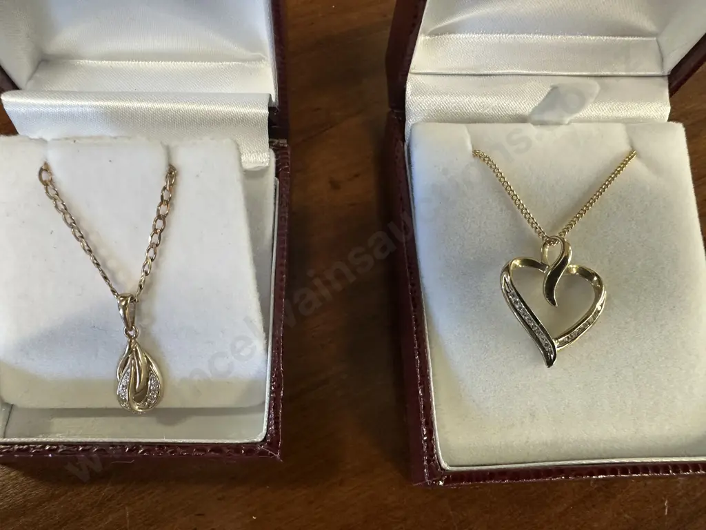 Pair of Gold Colour Pendant Necklaces Image 1++