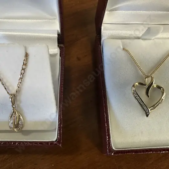 Pair of Gold Colour Pendant Necklaces