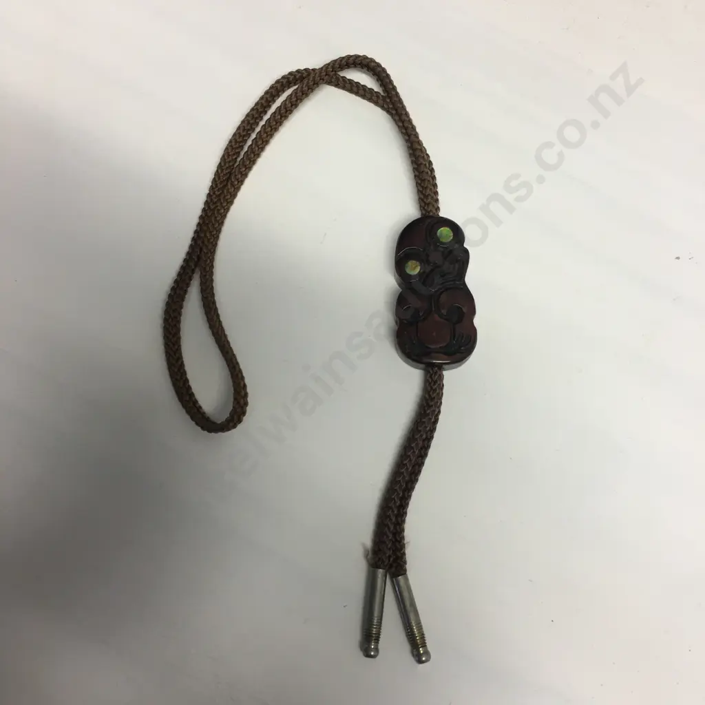 Vintage Polynesian Maori Tiki Necklace With Paua Detail Image 1++