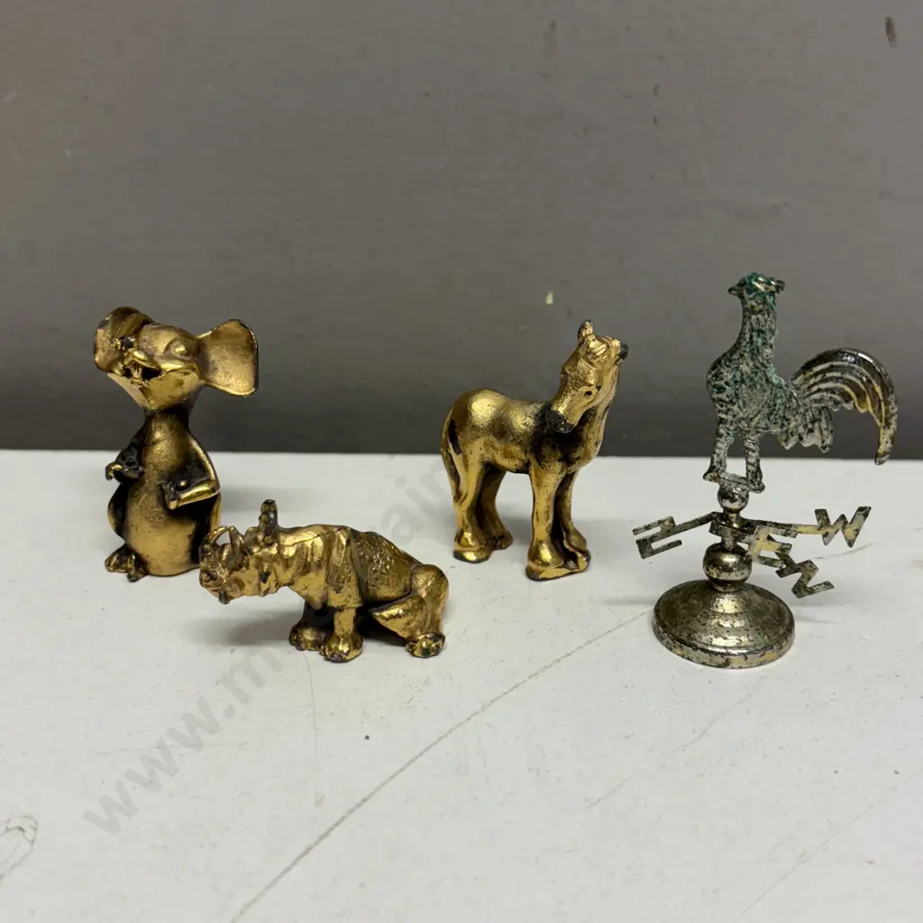 Vintage Miniature Figurines, gold coloured Pewter? Image 1++