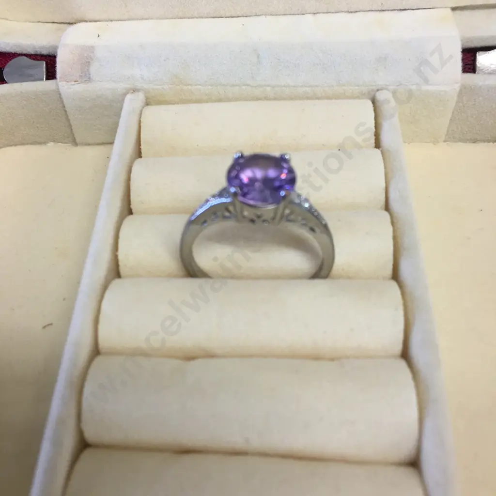 Vintage Amethyst Ring Stamped 925 Image 1++
