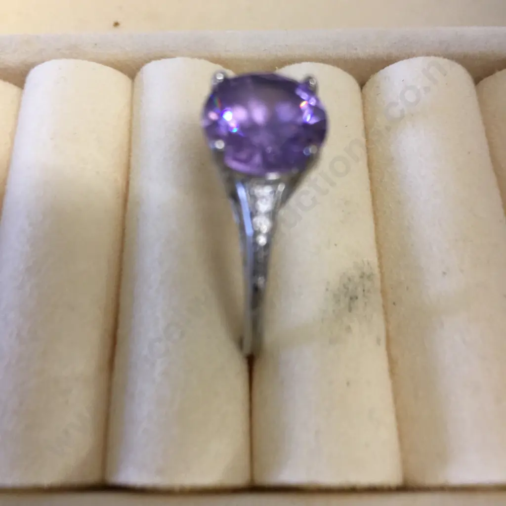 Vintage Amethyst Ring Stamped 925 Image 1++