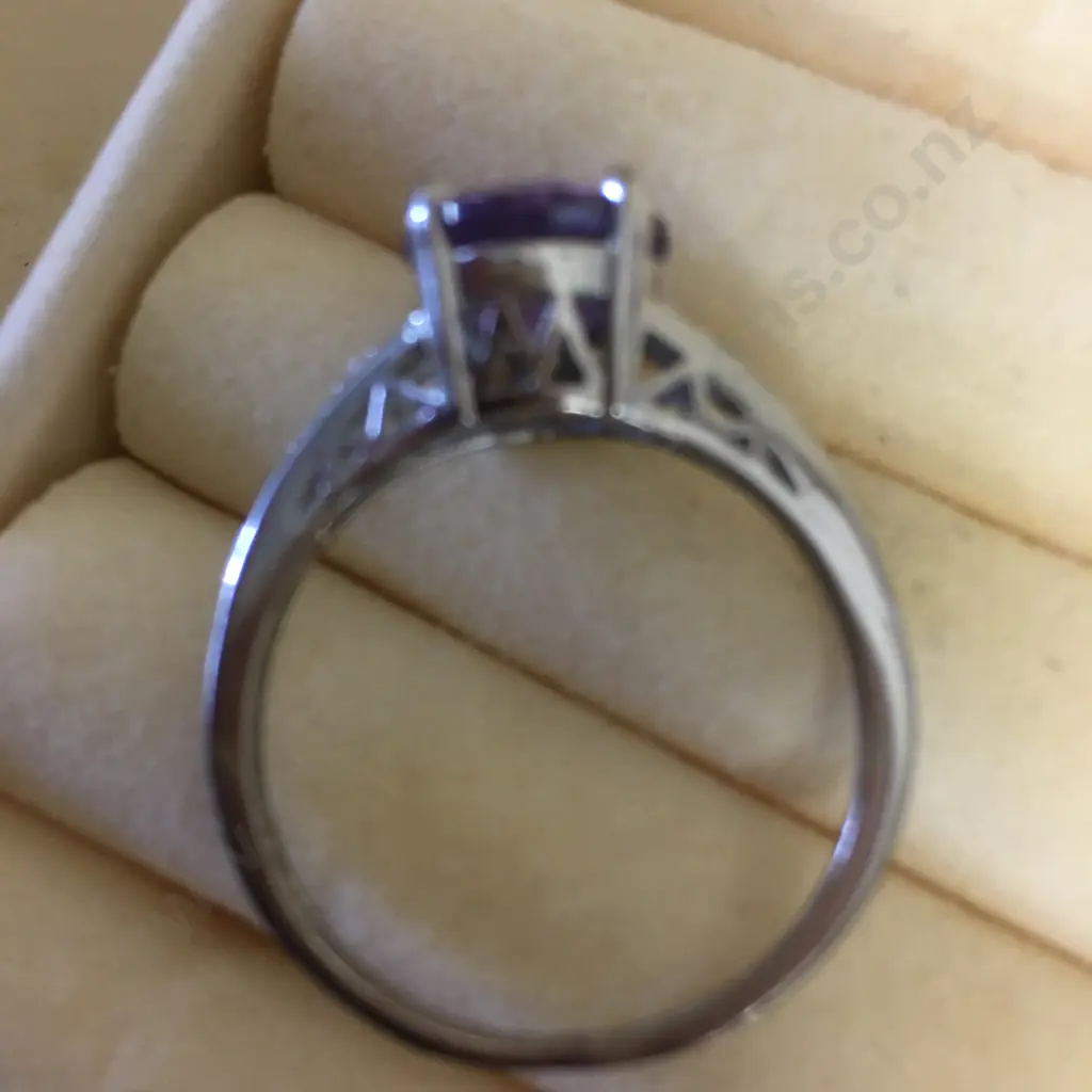 Vintage Amethyst Ring Stamped 925 Image 1++