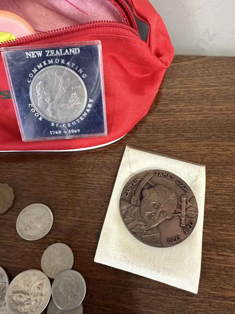 Assorted Coins Including Captain James Cook 1728-1729 Medal Etc Image 1++