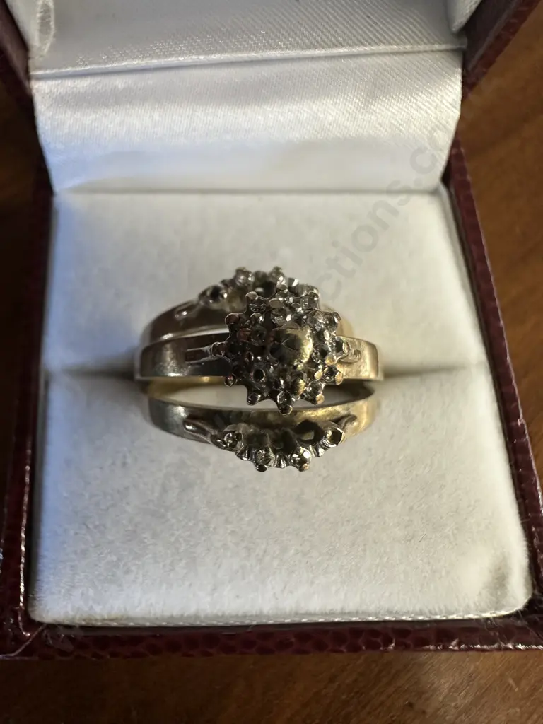 Vintage Gold Trio Set With Diamonds, Stamped Image 1++